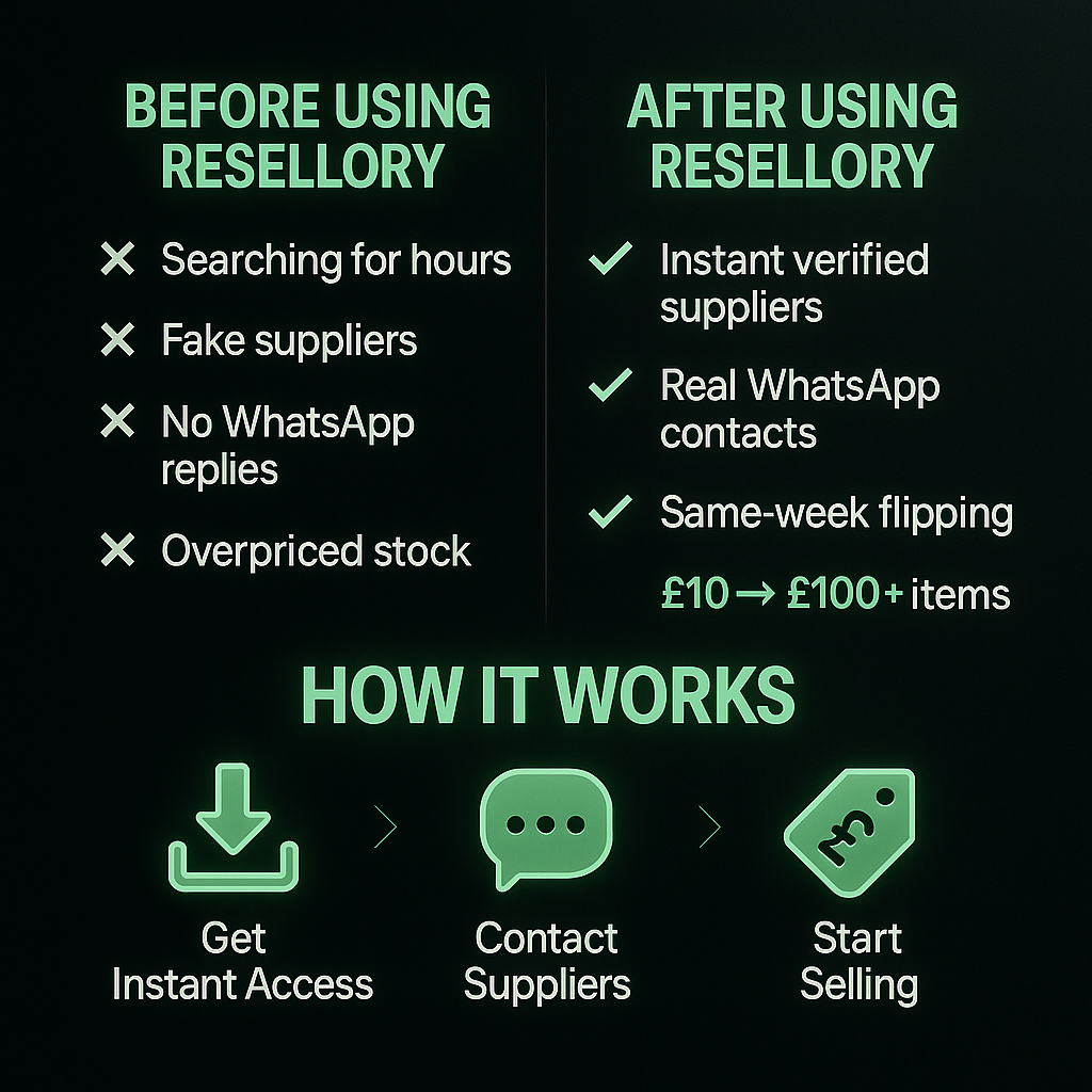 1,000+ Verified Suppliers - Profit £200+ Per item